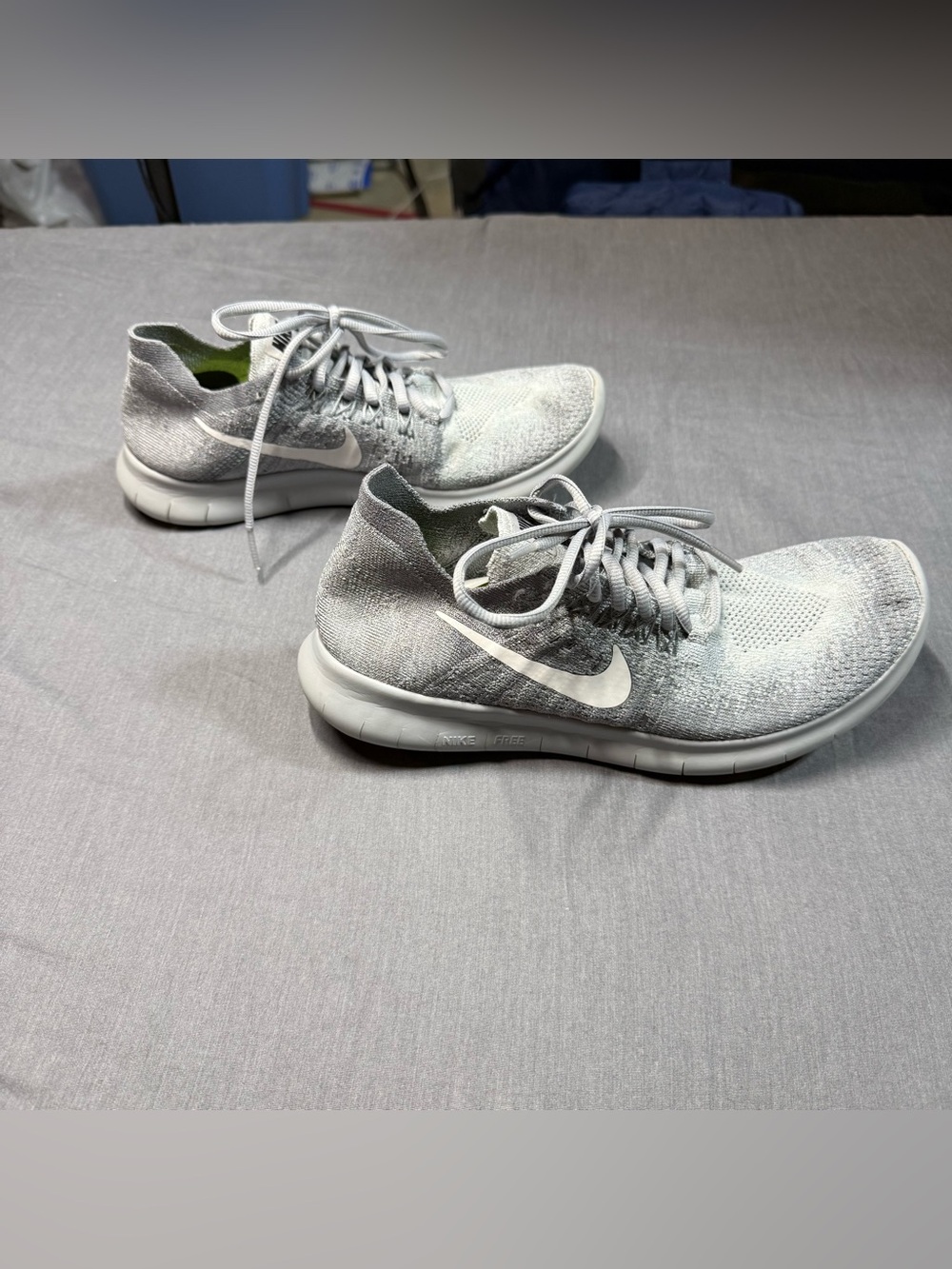 Nike Light Grey Flyknit Athletic Trainers